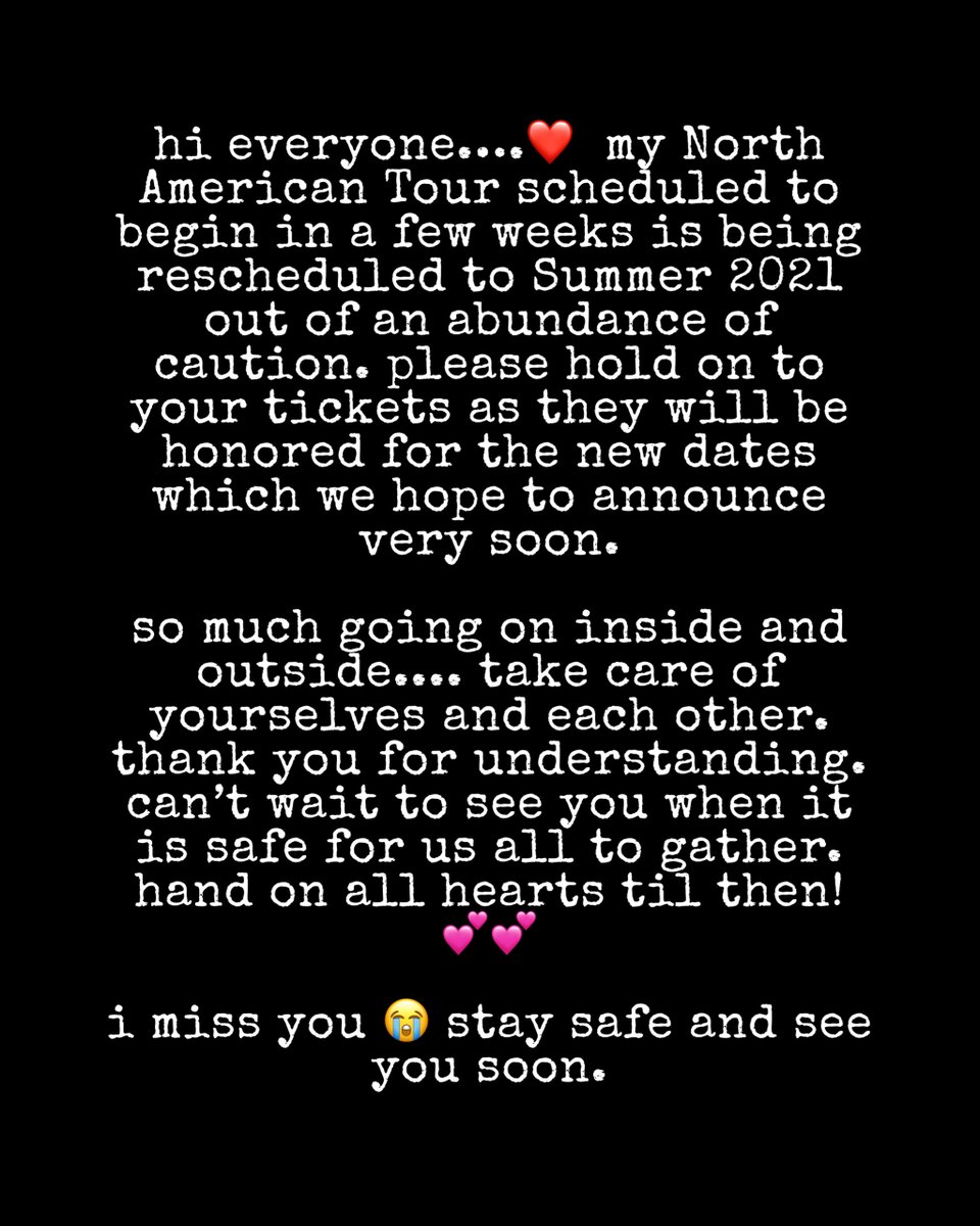 An update on my North American Tour ❤️