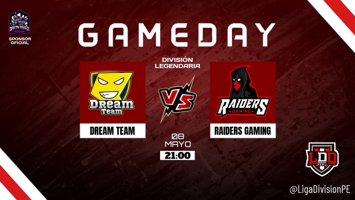 #LDD | GAMEDAY ⚔️

🛑 DIVISIÓN LEGENDARIA

<a href="/DreamTeamPE/">DREAM TEAM⚡</a> 
🆚 @RaidersGamingGG 

Los Soñadores tendrán una dura prueba de fuego ante un equipo sensación del torneo que cuenta con roster de primer nivel.

Esperamos un espectáculo en la arena 💪🏼

#LDD 🇵🇪