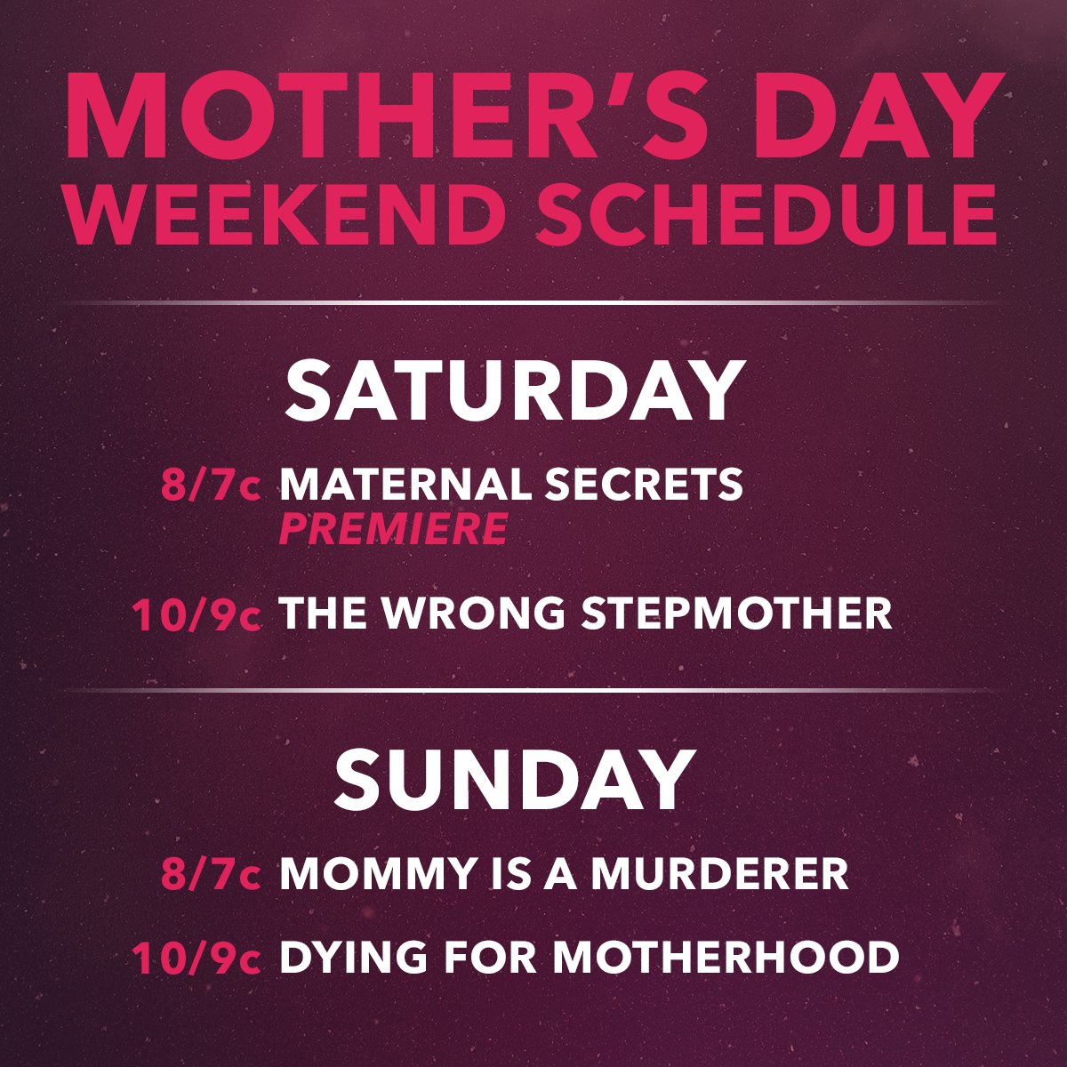 Treat yourselves this weekend moms! #LifetimeandLounge with our mommy movies on Saturday and Sunday.