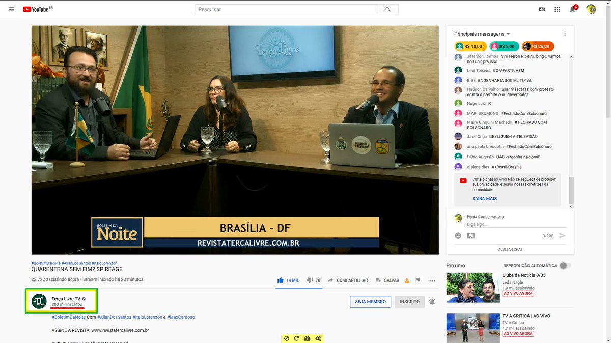 FNXConservadora's tweet photo. @allantercalivre e @LorenzonItalo
Parabéns! O @tercalivre ACABOU DE BATER A MARCA DOS 800 MIL INSCRITOS!!!
#DireitaComBolsonaro https://t.co/rO8xyTHYNb