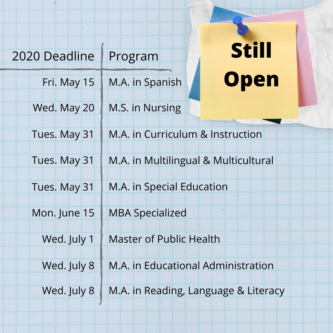 csusmogsr's tweet photo. If you are or are thinking of applying to a CSUSM Grad Program, you're in luck - many programs are still accepting applications! If your program's deadline passed, email its coordinator because it may not be too late to apply. ๐พ๐
.
#csusm #csusmgradstudies #csusmogsr https://t.co/rRgW2E1x8C