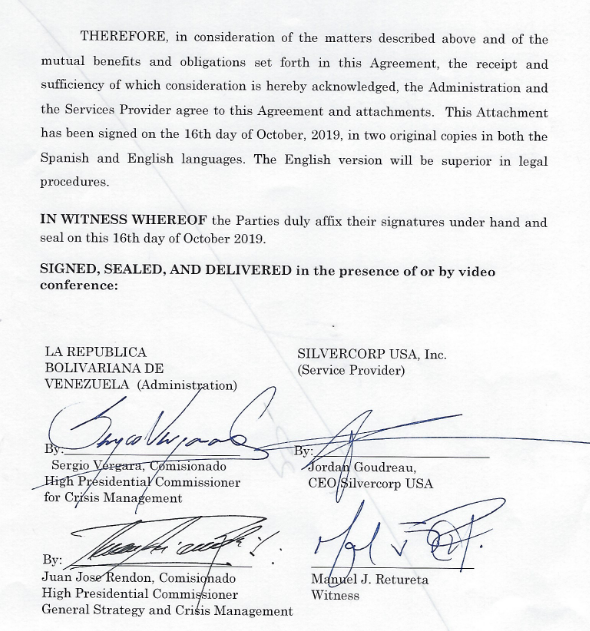 And there it is: signatures promising to pay foreign mercenaries to "remove" Maduro and put him into power. What's amazing is he reportedly never even paid them a penny- even the retainer fee for 6 months and they still went ahead with the hare-brained scheme anayway!