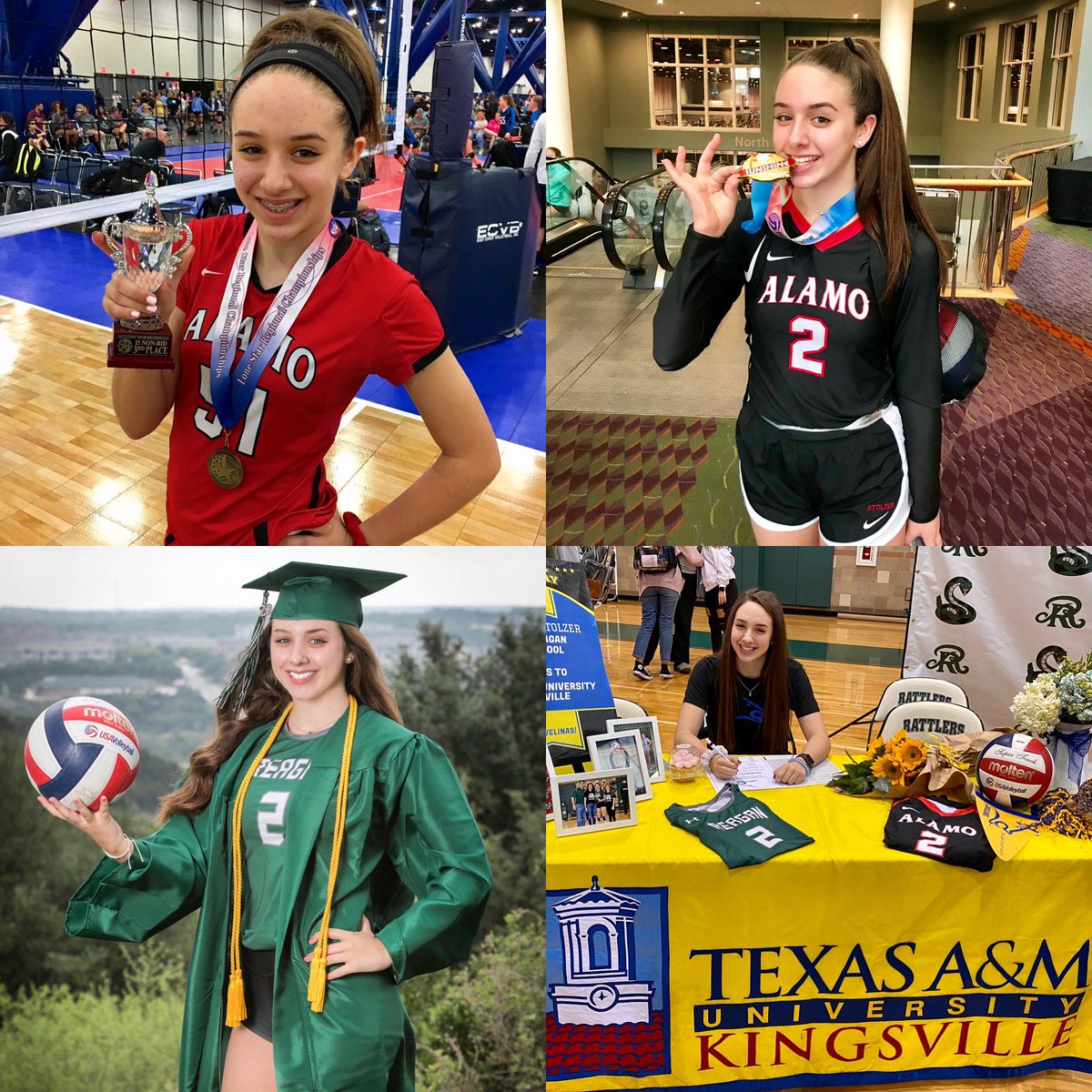 AlamoVB's tweet photo. 💡Spotlight on Alamo’s Class of 2020: 💢MADELEINE STOLZER
💢Reagan 💢Texas A&amp;M-Kingsville  
❓Stand out match:Beating Miami Hype in 3 sets last year at the Sunshine Classic stands out to me the most.All that mattered was each other &amp; the game we love (&amp; Coach Scott’s Dad Jokes). https://t.co/g9xxOG91TX