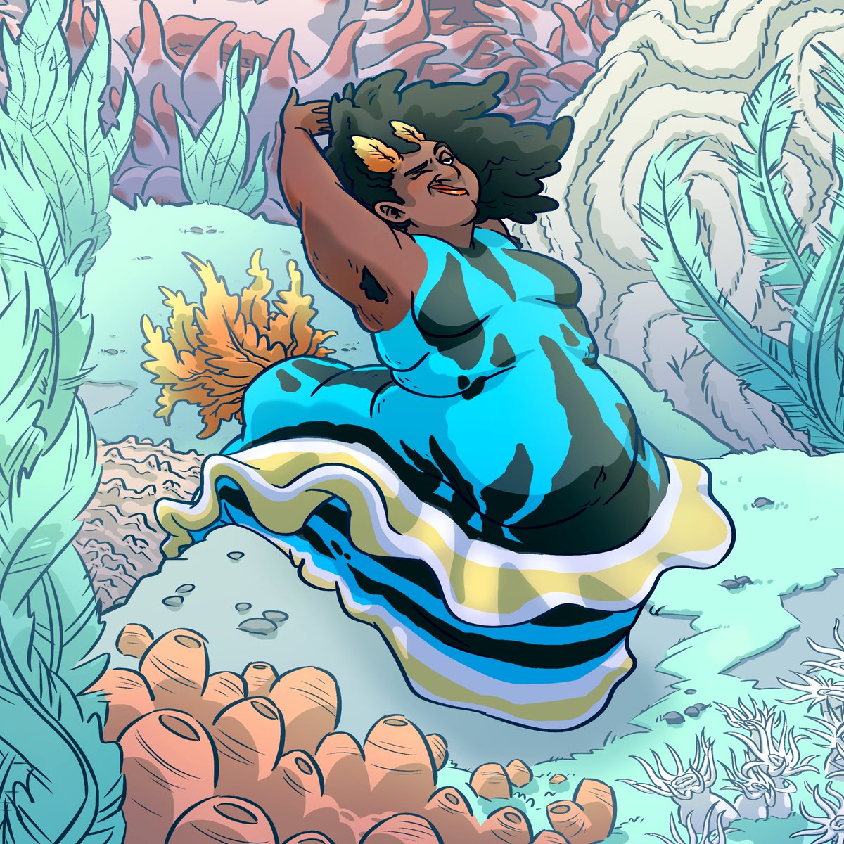 Spiderlair's tweet image. Hope you’re #mermay is going well all things considered. Don’t forget to get a #goodstretch in every now and then 🤎🖤💙🧡💛 #mermaid