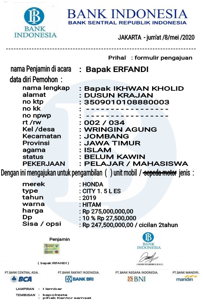 erfandi_law's tweet photo. Ijin memberitahukan pak @DivHumas_Polri @CCICPolri ada yg mencatut nama saya beserta foto sy saat bareng pk Jokowi utk pinjem uang dan jual mobil city dg melampirkan Ket @bank_indonesia dan no rekening @mandiricare Berikut saya lampirkan no penipu tsb https://t.co/kazPeMGGBP