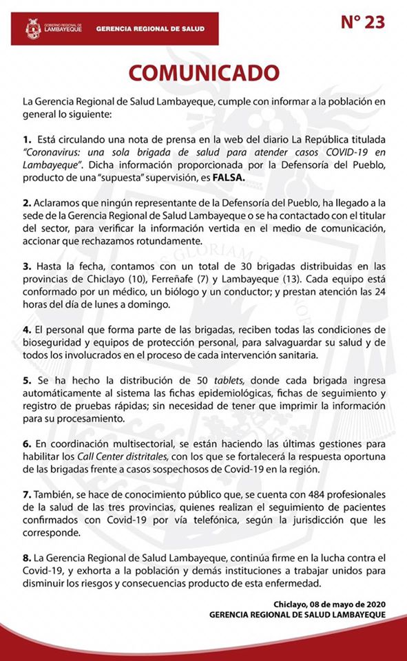 AVISO GRL | 📌 GERENCIA REGIONAL DE SALUD

#JuntosContraElCoronavirus
#QuédateEnCasa
x.com/Gorelambayeque
instagram.com/gobiernoregion…
regionlambayeque.gob.pe