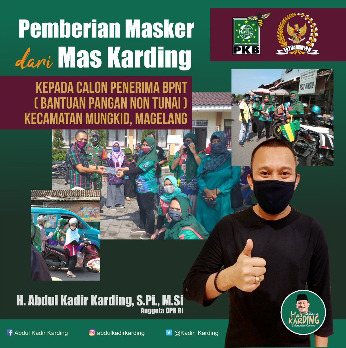Kadir_Karding's tweet photo. Terimakasih relawan #MasKarding atas bantuannya medistribusikan masker bantuan dari Mas Karsing
#pakemasker #BersamaLawanCorona #jagajarak https://t.co/6FD9run5Sg