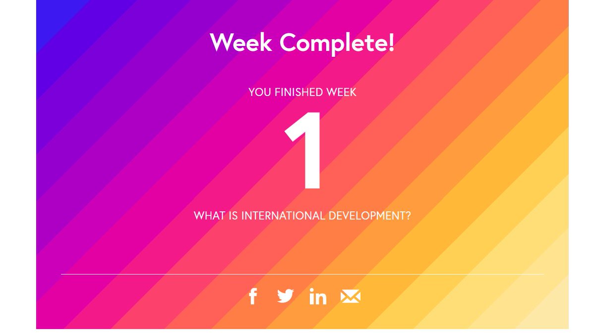 Ameguin's tweet photo. ¡Aprender para transformar! I've completed week 1 of the @FutureLearn course 'What is International Development?'!  #DEVMOOC Thanks to @developmentuea!
So glad to meet @DaunceyEmil @socialmedia4D @KavitaUrbanist @martinscott2010 #sophiebremner https://t.co/cvWcXQJVEb