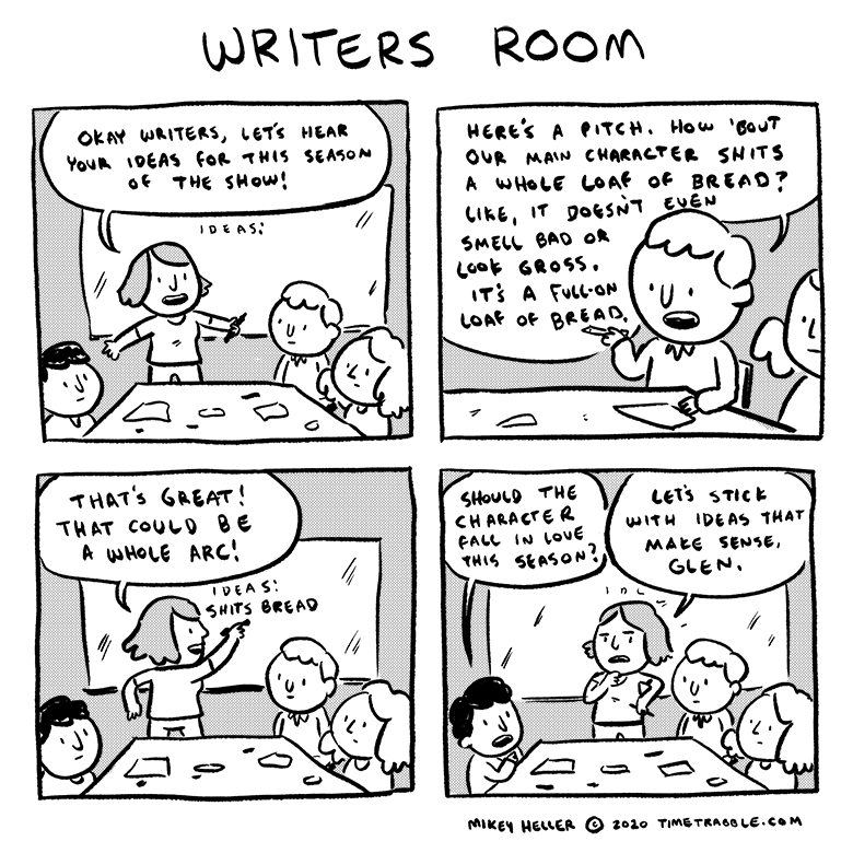 i drew a comic about a writers room 