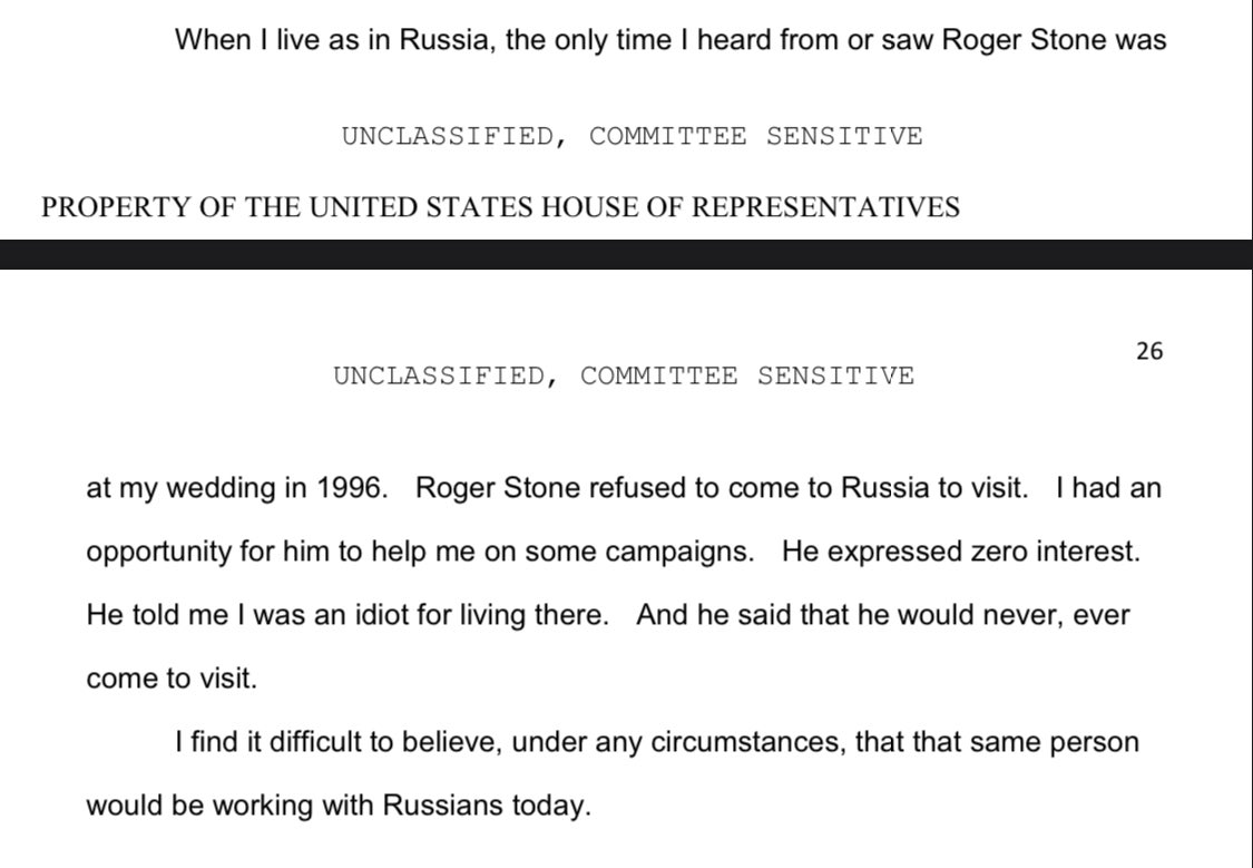 On his friend Roger Stone’s opinion of Caputo’s time living and working in Russia. “He told me I was an idiot for living there.” Haha.