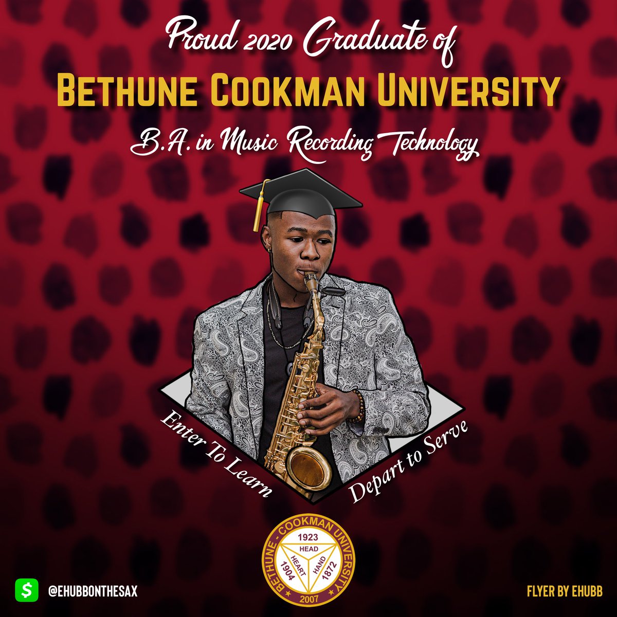 4 years at this immaculate university and I can honestly say I am more in touch with myself than ever before!  Thank You Bethune-Cookman University!  
Proud Alumus of B-CU! 
#BCU20 #bcugrad #ehubbonthesax