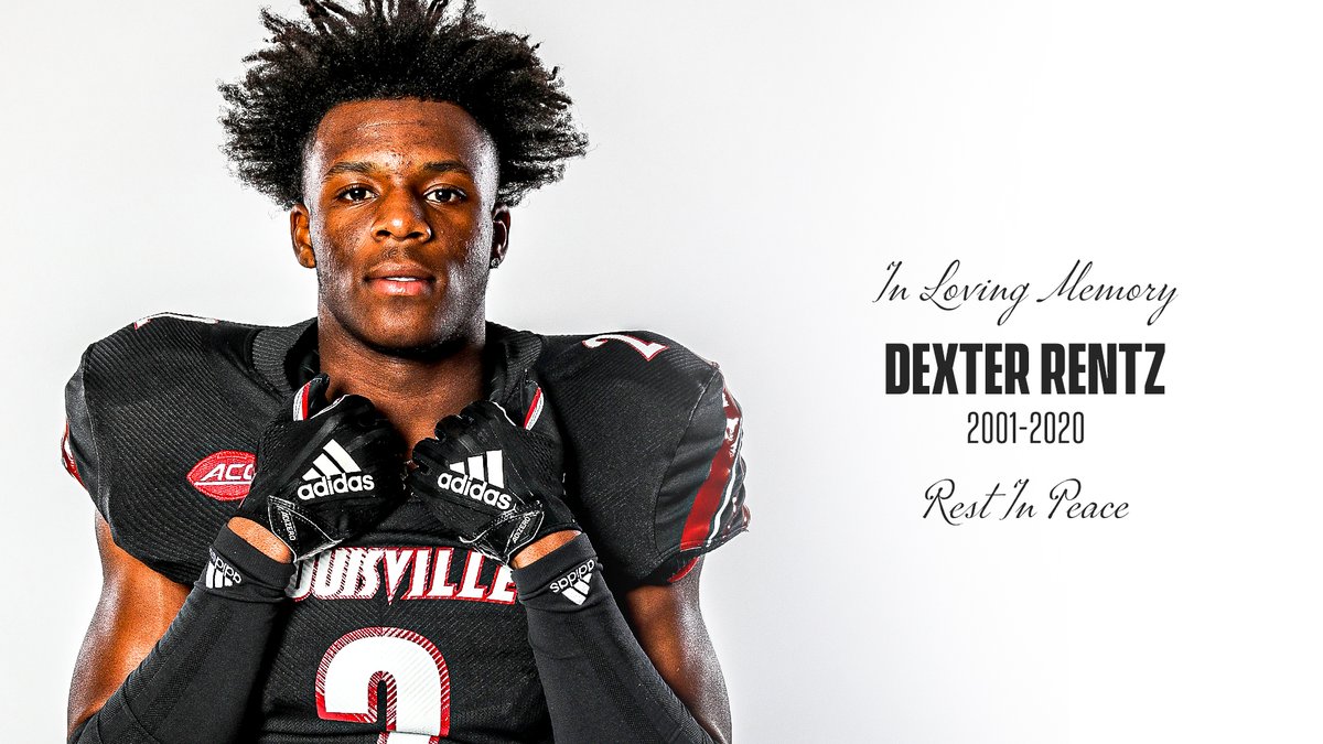 LouisvilleFB's tweet photo. Gone too soon.

Our thoughts &amp; prayers go out to the friends &amp; family of Dexter Rentz. https://t.co/ogtBEZgjdS
