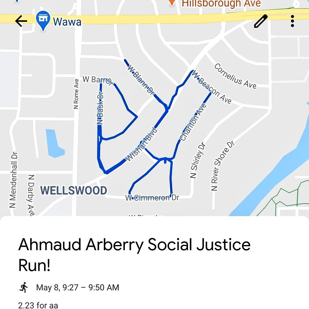 My oldest baby girl and I ran 2.23 for Ahmaud Arbery this morning! A great father daughter teaching moment. I could not imagine the pain of losing a child! We lift the family up in prayer...🙏🏼🙏🏿🙏 #RunWithMaud #socialjustice #peaceonearth #weareequal #wetriedtorunapattern #aa