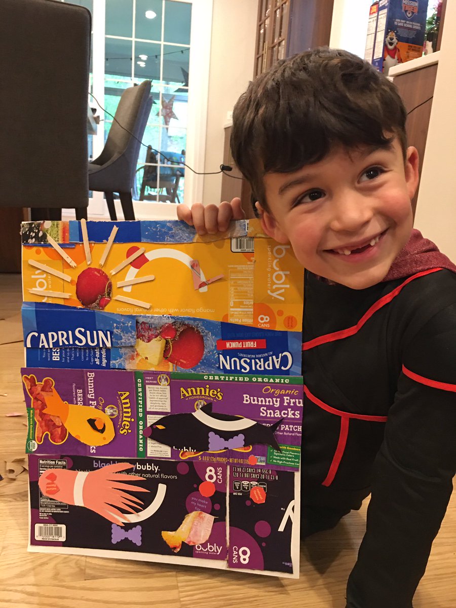 WFES_Art's tweet image. WFES Kindergartener, Toby, made a beautiful Recycled Cardboard Landscape Collage this week! "It's an ocean with a squid, lots of fish, lots of bubbles, a shark, a sun, and a bird. There are five layers."  

Visit the specials tab on your Blackboard 24/7 course for more info!