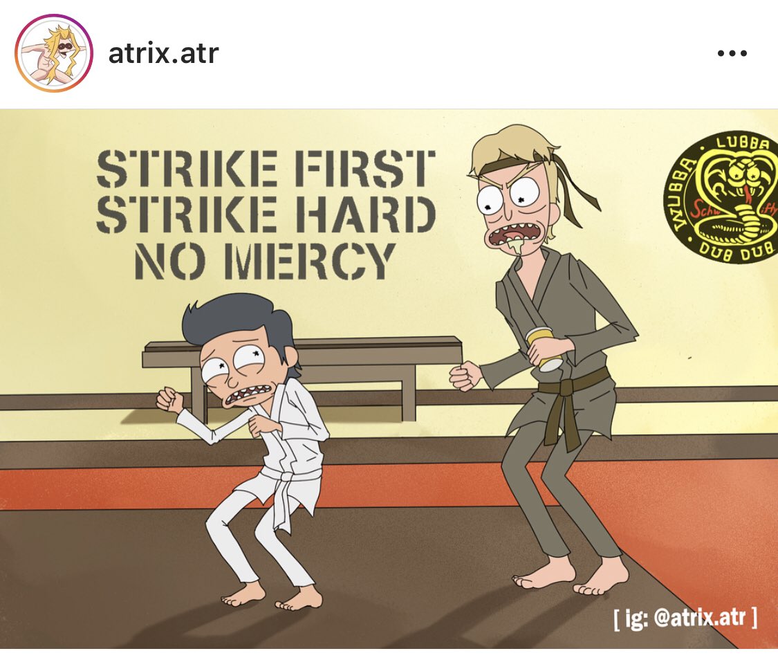 jonhurwitz's tweet photo. This #FanArt isn’t new, but it’s new to me. Johnny and Miguel in a Rick &amp; Morty style. Well done, @AtrixAtr! #CobraKai #RickAndMorty #FanArtFriday https://t.co/4GqE5Un39n
