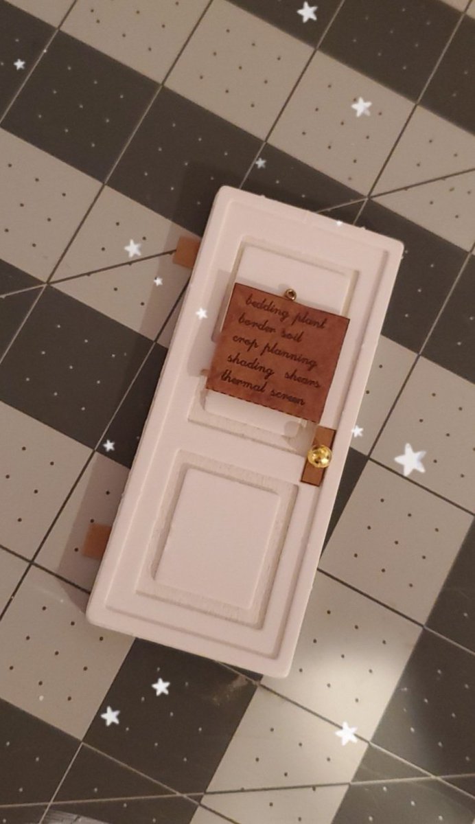 Alice in wonderland sized door, with shopping list