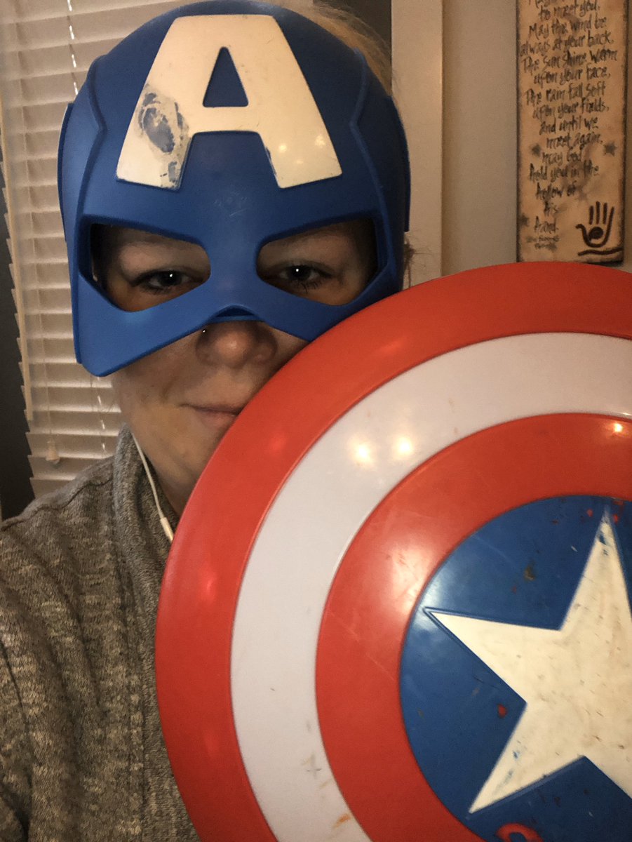 abmusicmakers's tweet photo. Costume day so Captain America joined the Kindergarten and Grade one google meets for some music fun. https://t.co/tMXaeSsSo8