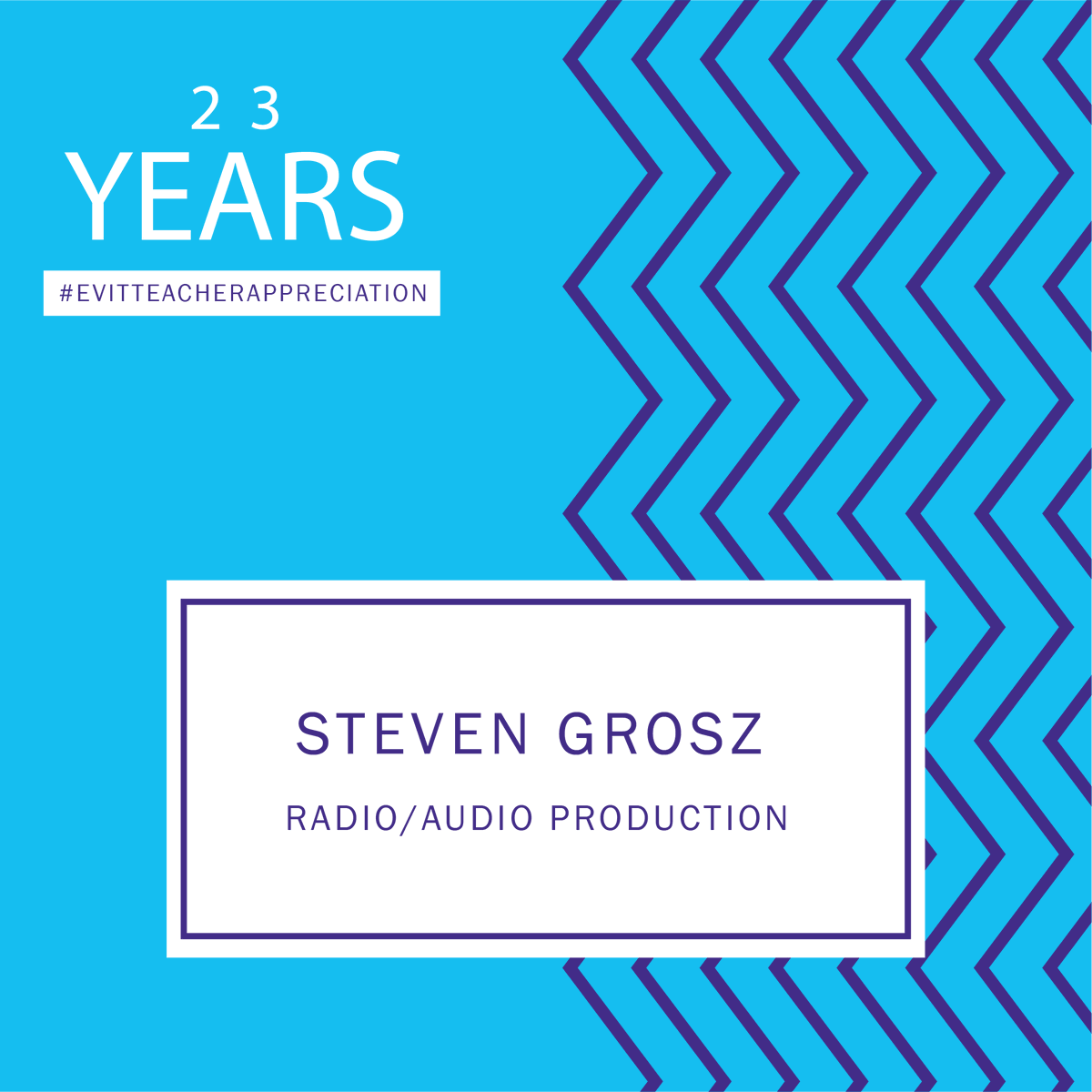 EVITnews's tweet photo. In 23 years, Steve has taught more than 1000 students. He has prepared them for a career in radio and audio production. He has also dedicated countless hours to running 88.7 The Pulse, Neon 90.7, emceed many events, and more!

#EVITTeacherAppreciation #ThankATeacher https://t.co/38XP2S9dwD
