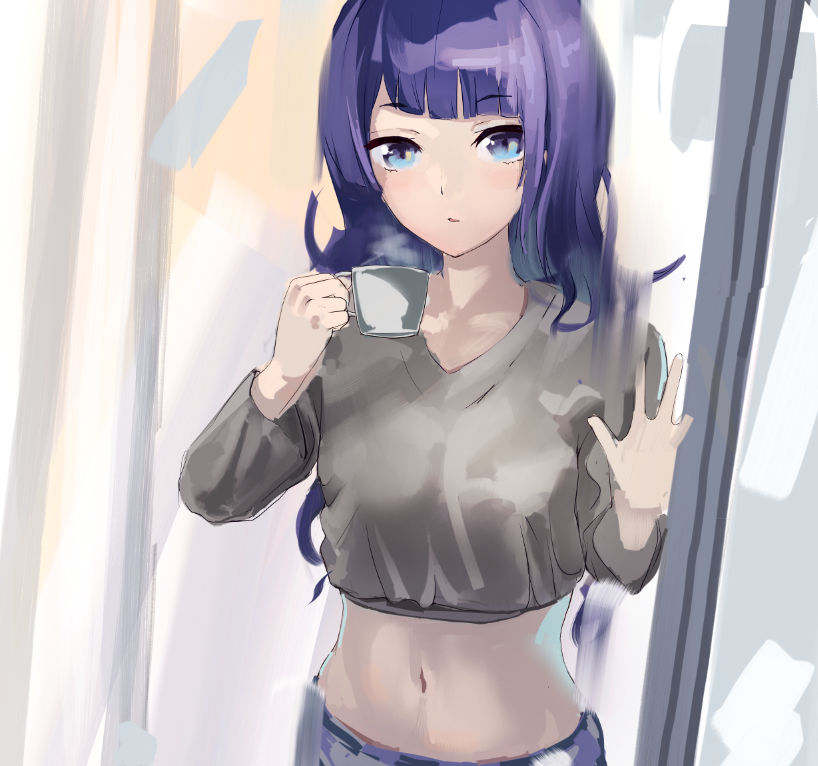 1ヶ月1日1摩美々 1/30  #なんか食べてる田中摩美々の絵 