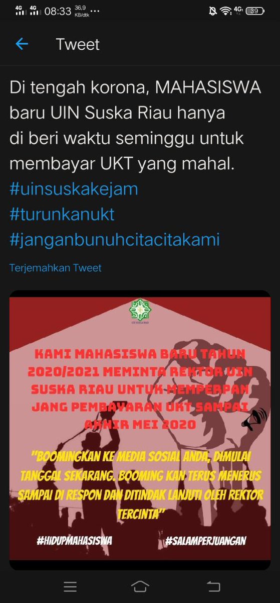 CallmeAce04's tweet photo. #uinsuskakejam 
#turunkanukt 
#janganbunuhcitacitakami https://t.co/Thaz2WvQl6