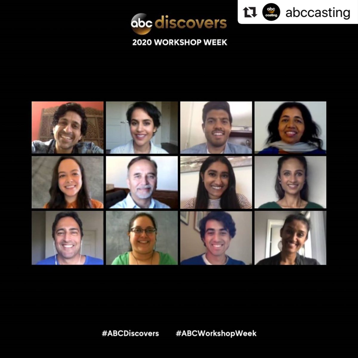 AnneAkhila's tweet photo. Thank you, @ABC_Casting @RadhaMehta for the opportunity! 🙏🏾 💜#Repost
Our 2020 ABC Discovers: Workshop Week in Los Angeles concludes with actors of SAMMA (South Asians in Media, Marketing and Entertainment Association). Thanks for joining remotely! #ABCDiscovers #ABCWorkshopWeek https://t.co/UQvCMlgXDG
