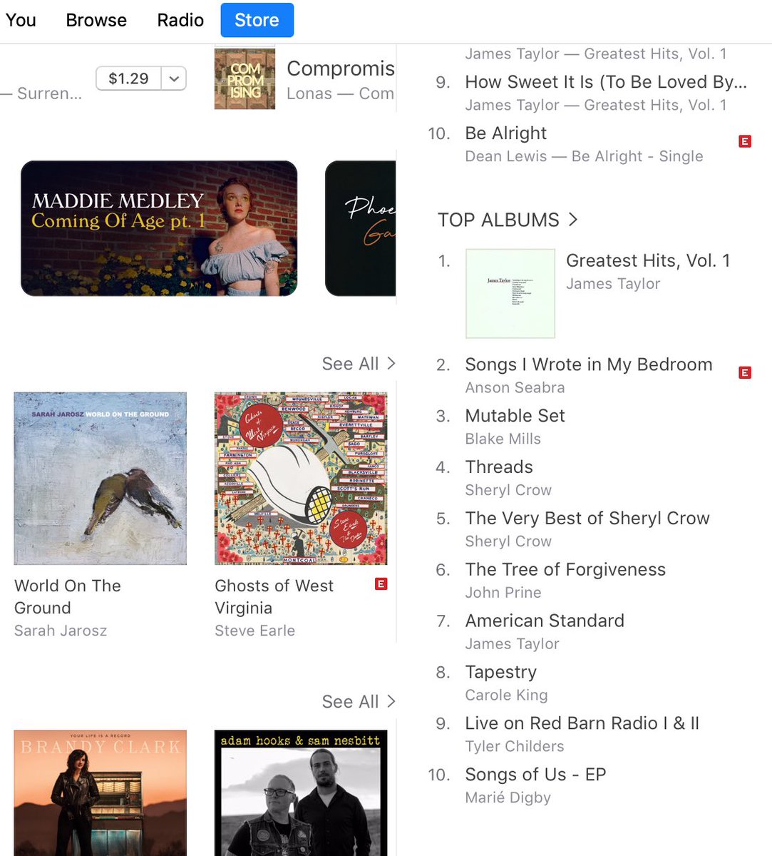 mariedigby's tweet photo. The Songs of Us EP is out today and it’s in the top 10 albums on iTunes singer songwriter!! 🤯❤️ Thank you so much for all the love and support!! Do you have a favorite song? Here it is if you haven’t heard it : https://t.co/frT6ormiDp https://t.co/CH4VKkwe9R