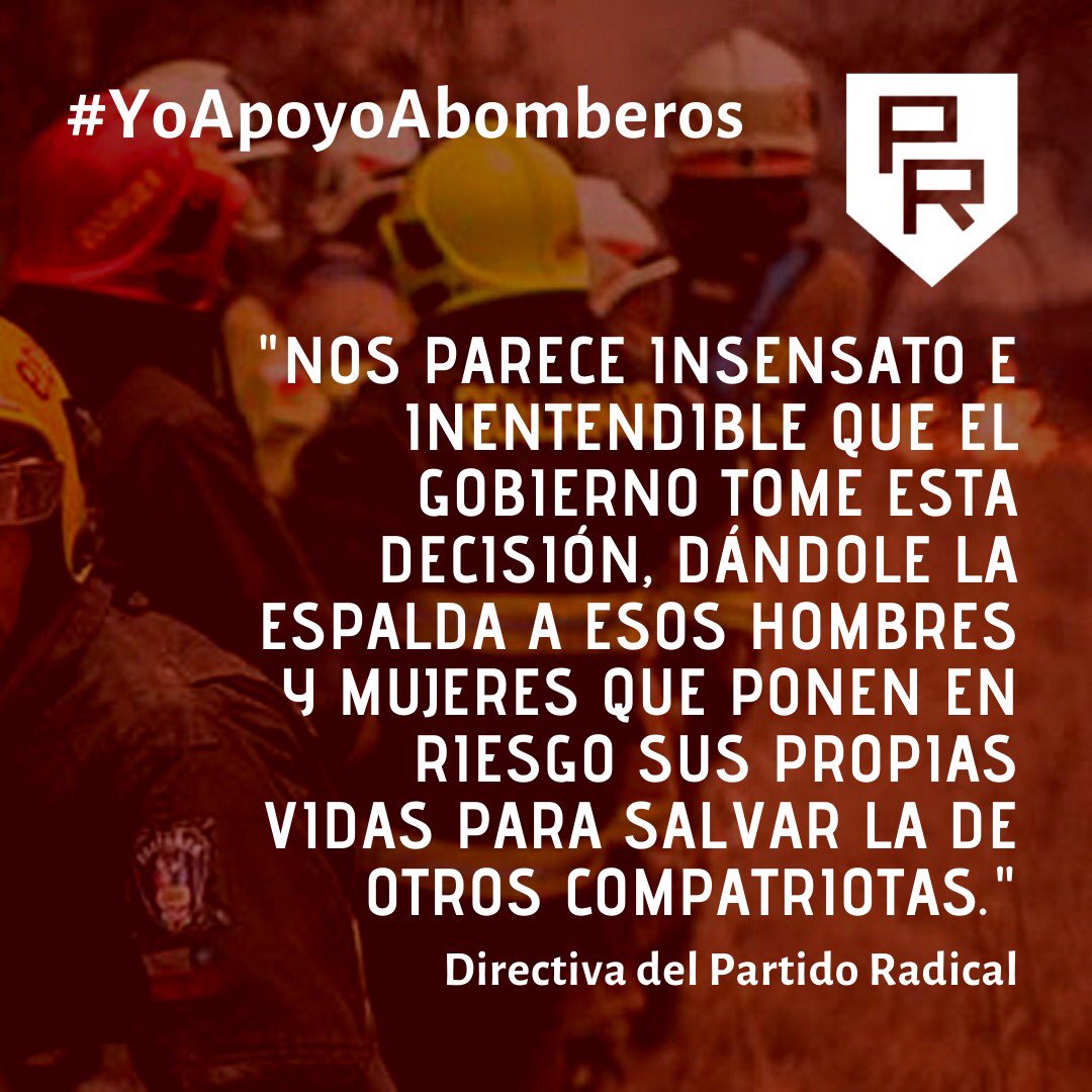 jradicalchile's tweet photo. @PRadicalcl #yoapoyoabomberos https://t.co/igTwka8HIF