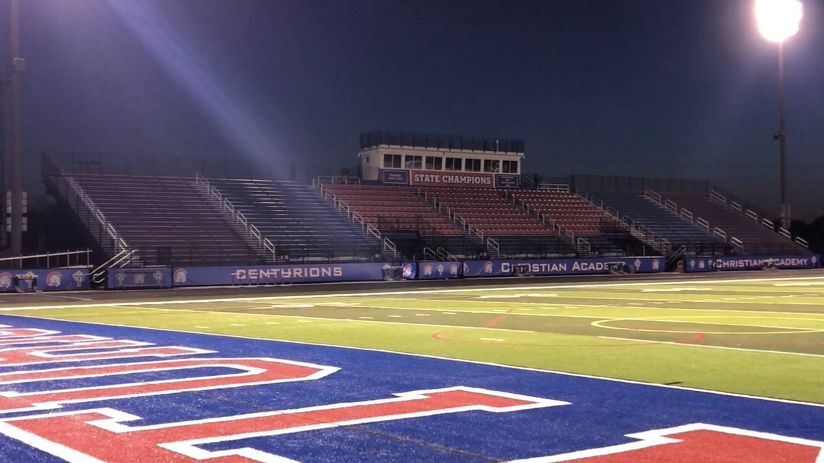 CenturionAD's tweet photo. The lights are on tonight at Christian Academy in honor of our 2020 Seniors. We are blessed to have such a great group of student athletes. #Family #Centurions https://t.co/R1DTT1dOKJ