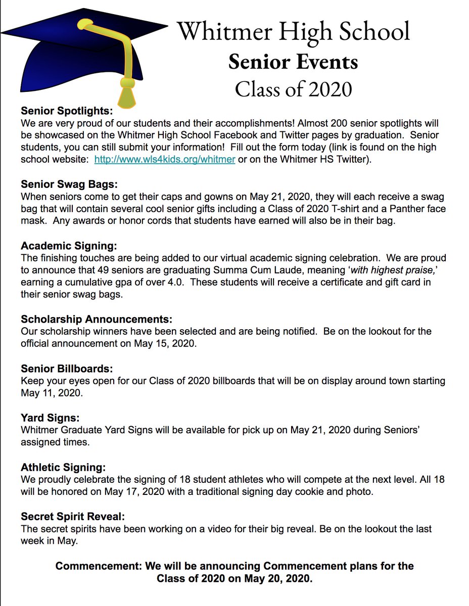 Whitmer_HS's tweet photo. 🌟SENIOR EVENTS!!!! Details here! 🌟 https://t.co/IExhl1CdKm