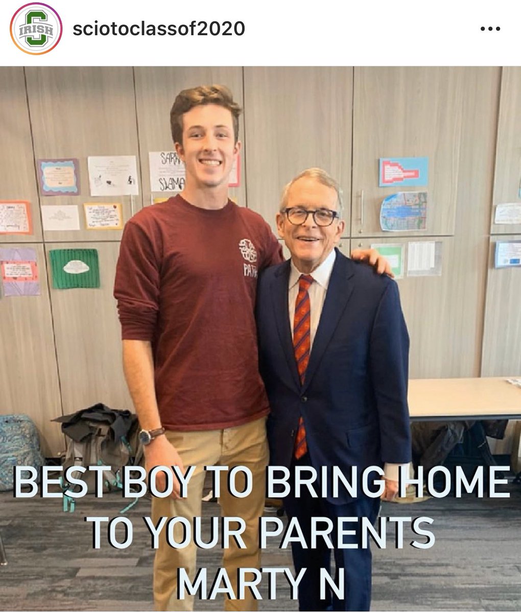 irishat25's tweet photo. Find yourself a governor who looks at you like @GovMikeDeWine looks at @martneuhardt @dshsDCSD 

#proud #simplythebest #almostagrad #irishat25 #irishnation https://t.co/FfnzZquEeY