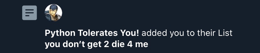 ForsythFE's tweet image. It's too late for that, Python.