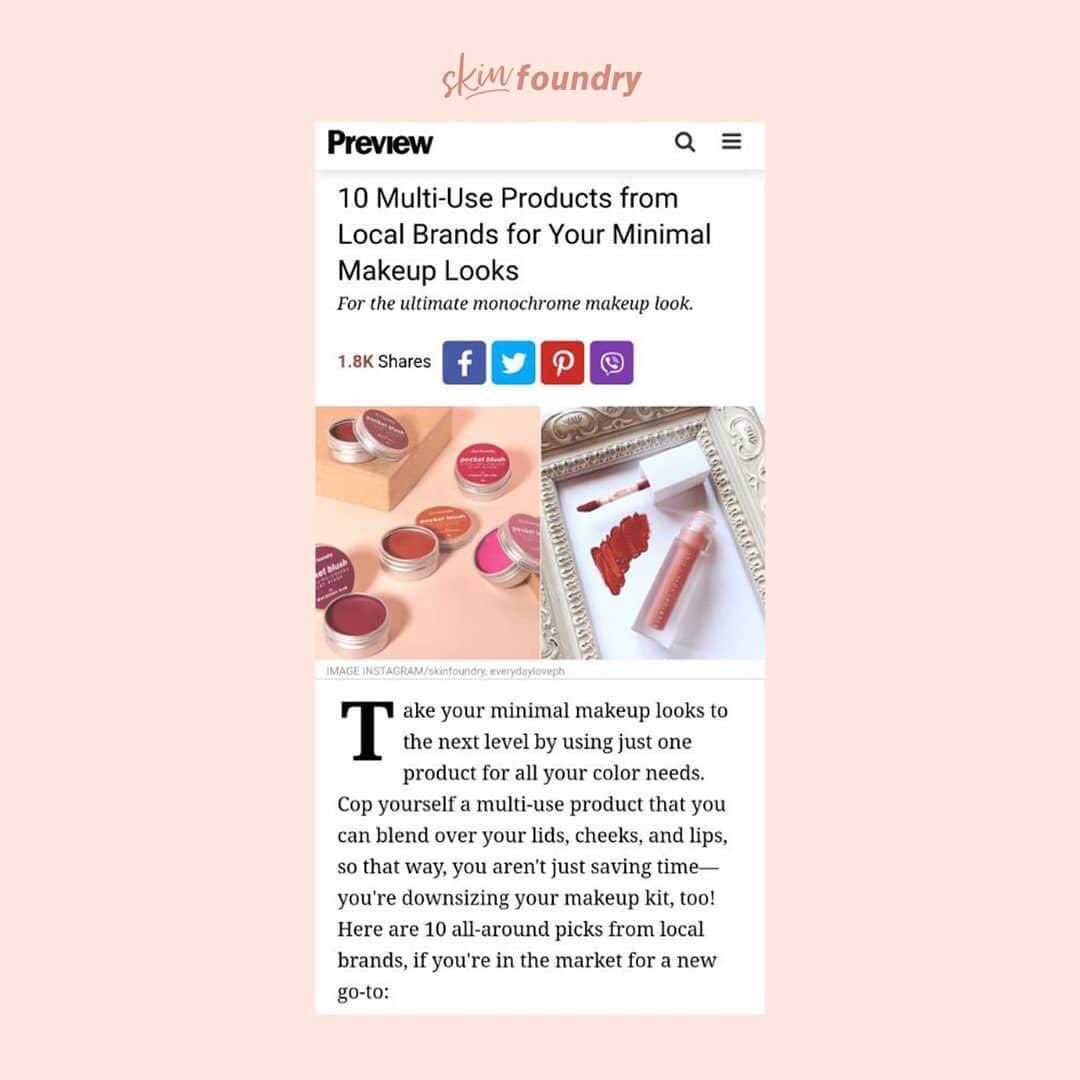 FlauntPh's tweet photo. Preview including Skin Foundry on their article: 10 Multi-Use Products from Loval Brands for your Minimal Makeup Looks. Check out their products now! Also available now at @FlauntPh and can be delivered within the day for Metro Manila. β¨
#SkinFoundry #Flaunt https://t.co/QP1RYTh2h9