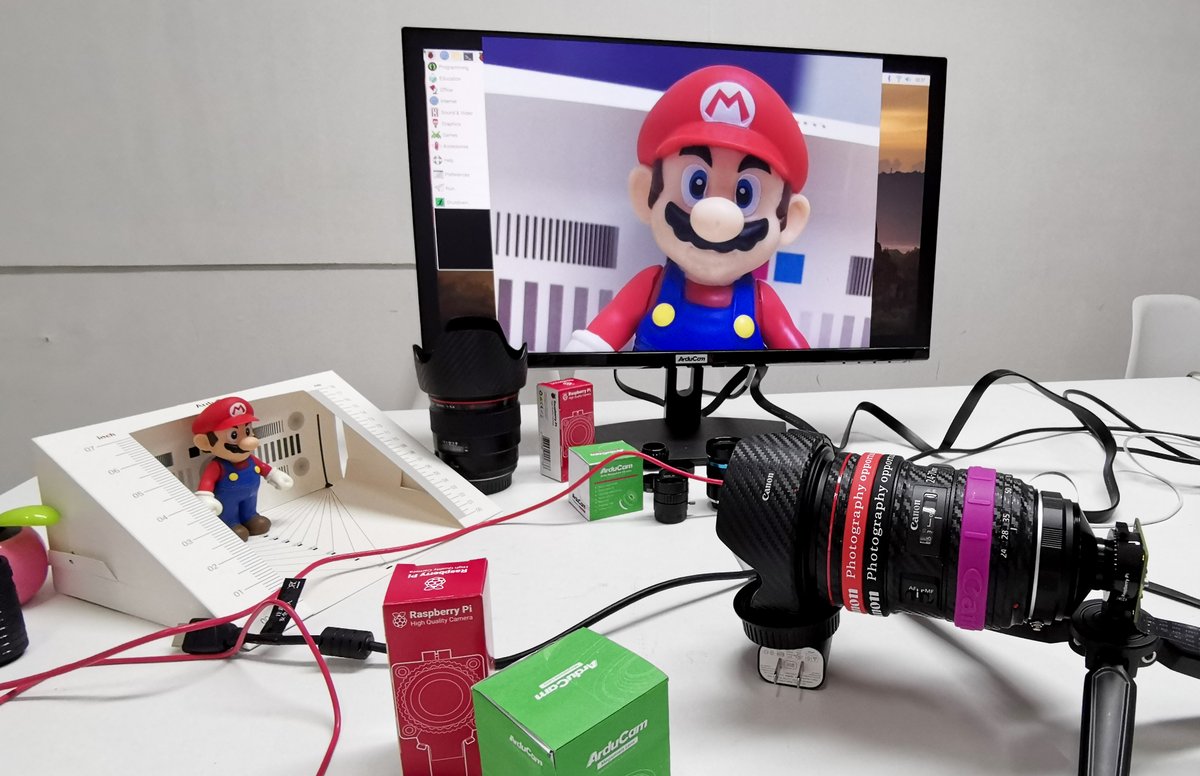 ArducamOfficial's tweet image. Here’s how a @Raspberry_Pi High Quality Camera Module with a Canon lens actually looks like.  
We also have all sorts of mount adapters planned in the coming weeks! @RPiSpy
#RpiHighQualityCameraDSLRLens
#MountAdaptersforRaspberryPiHQCamera
#RaspberryPiCamera
