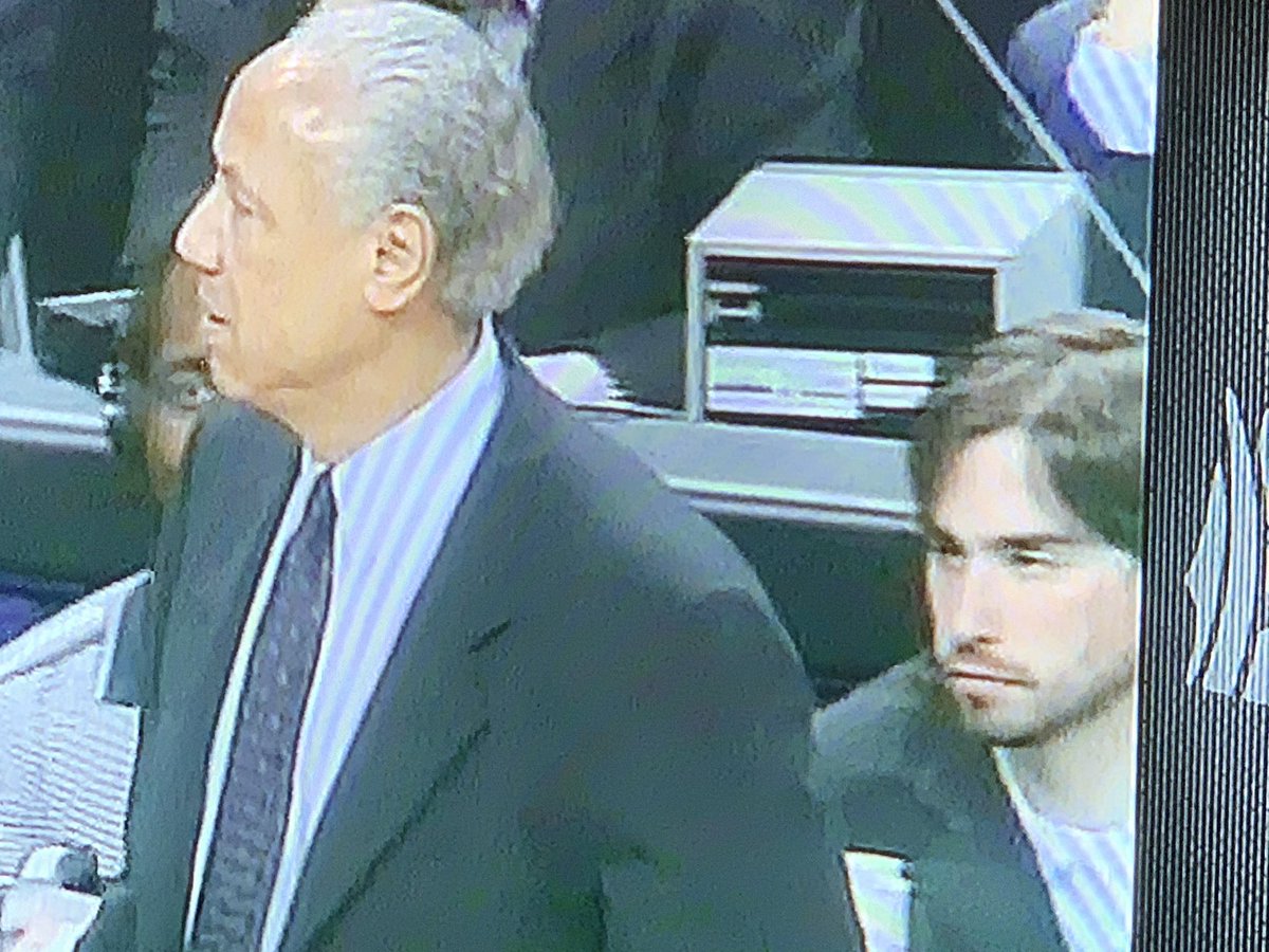 BHalford73's tweet photo. @Eric__Smith Look who I saw behind the bench while watching a Raptors Rewind of Game 3 of the Eastern Semi Final series vs Philadelphia from May 11, 2001! @michaelgrange @timandsid @Sportsnet @Raptors #Raptors https://t.co/0Jd77GXah4