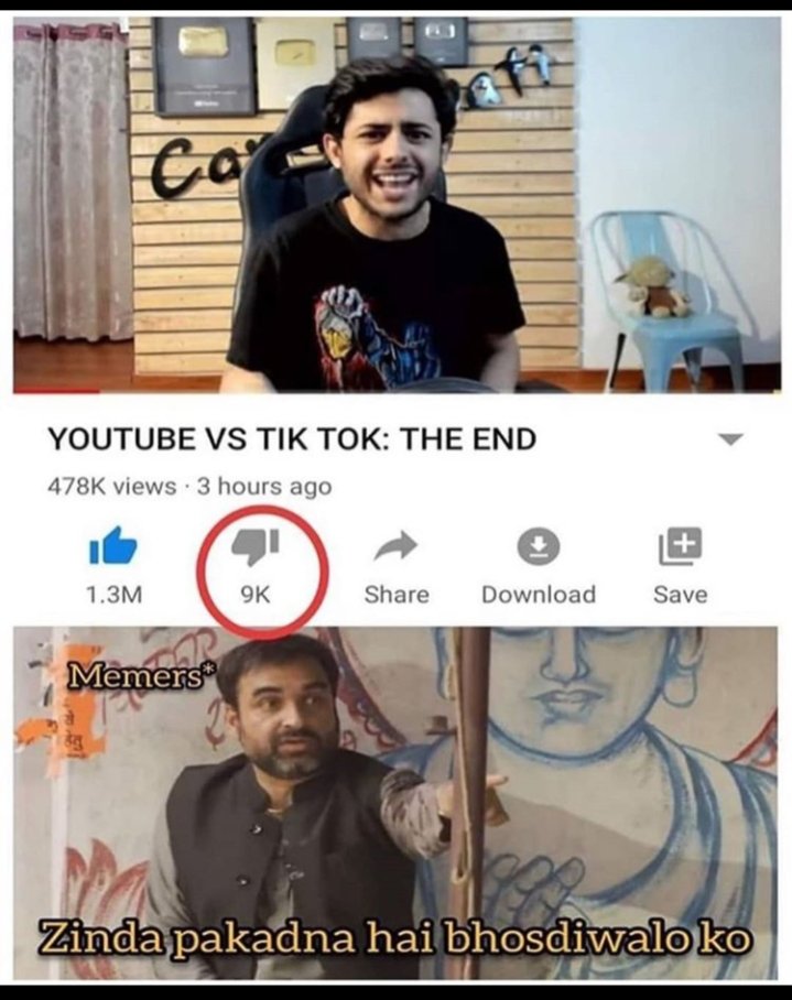 DhabitK's tweet photo. Aukat Bta Diya Chamiya logo ko!😂😂 #carryminati https://t.co/BqTPiGMJZ6
