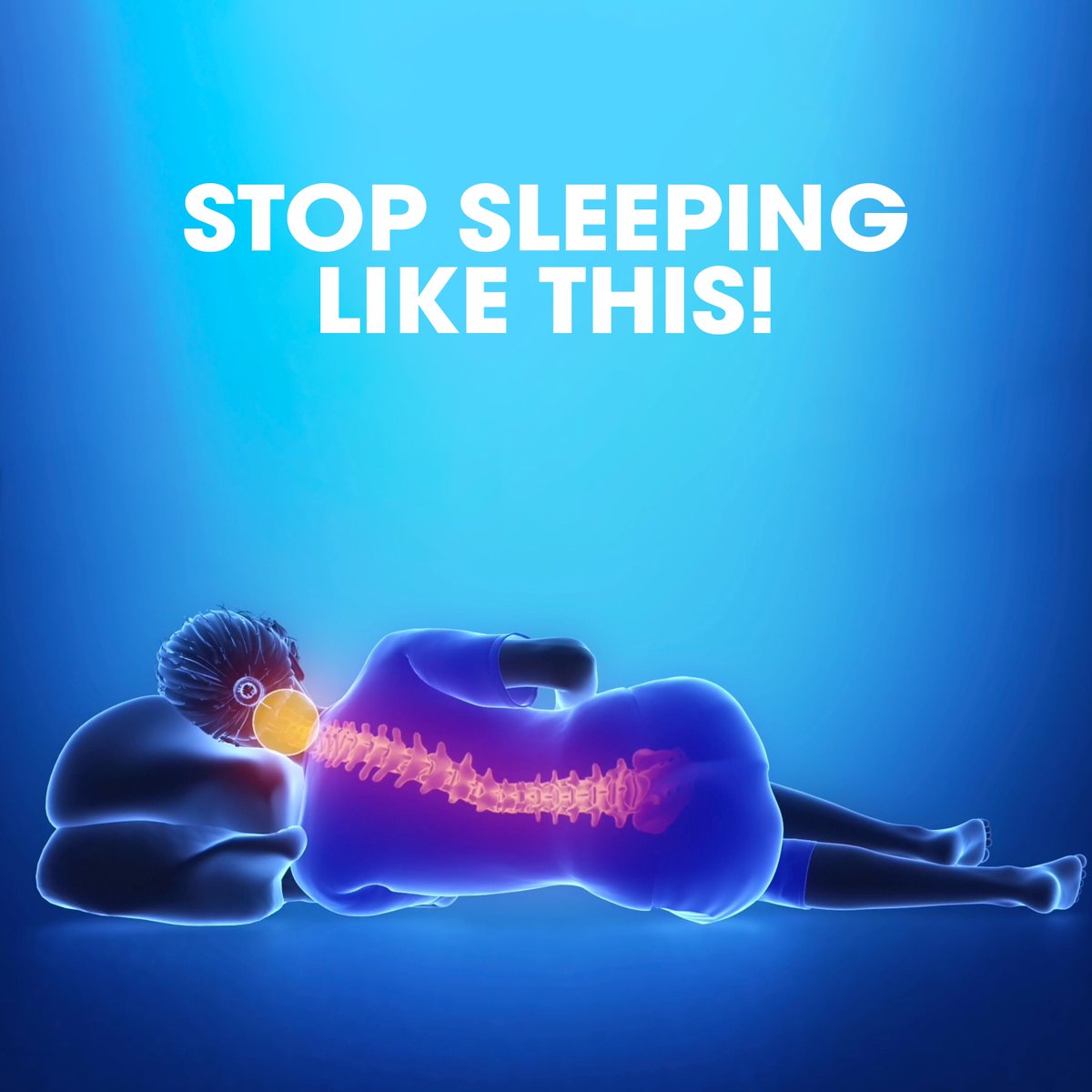 If your pillow is too high when sleeping sideways, the neck is bent abnormally causing muscle strain.
prosleepy.com

#cervicalpillow 
#sleepposture #sleepingposition 
#backpainrelief #shoulderpainrelief #neckpainrelief #sleepfacts #memoryfoampillow #bamboofabric