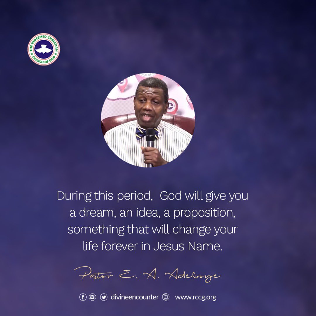 PastorEAAdeboye's tweet image. That Idea is coming your way in Jesus name.