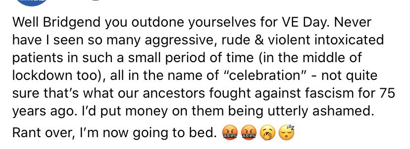 This was posted by an Emergency Nurse after her experience on a night shift. This Thursday I urge those who dishonour our ancestors,nation &amp; those isolating to take their clap and turn it into shameful silence for their shameful behaviour.
