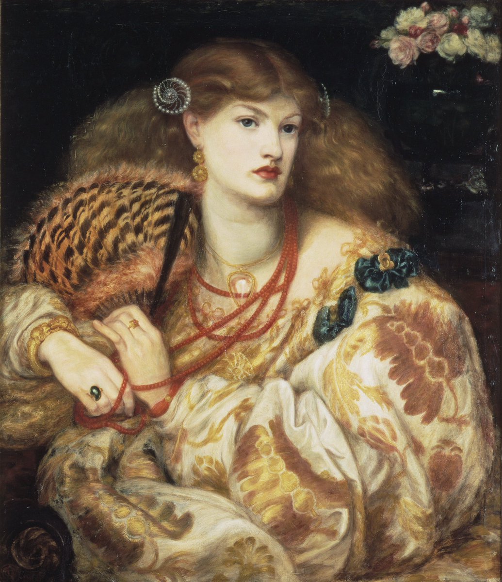 Monna Vanna (1866)

by Dante Gabriel Rossetti

Tate Gallery, London 

Note: Rossetti originally called the picture Venus Veneta. 
After the picture was finished he changed the title 
to Monna Vanna, denoting a 'vain woman', a name taken 
from Dante's Vita Nuova.

-
-