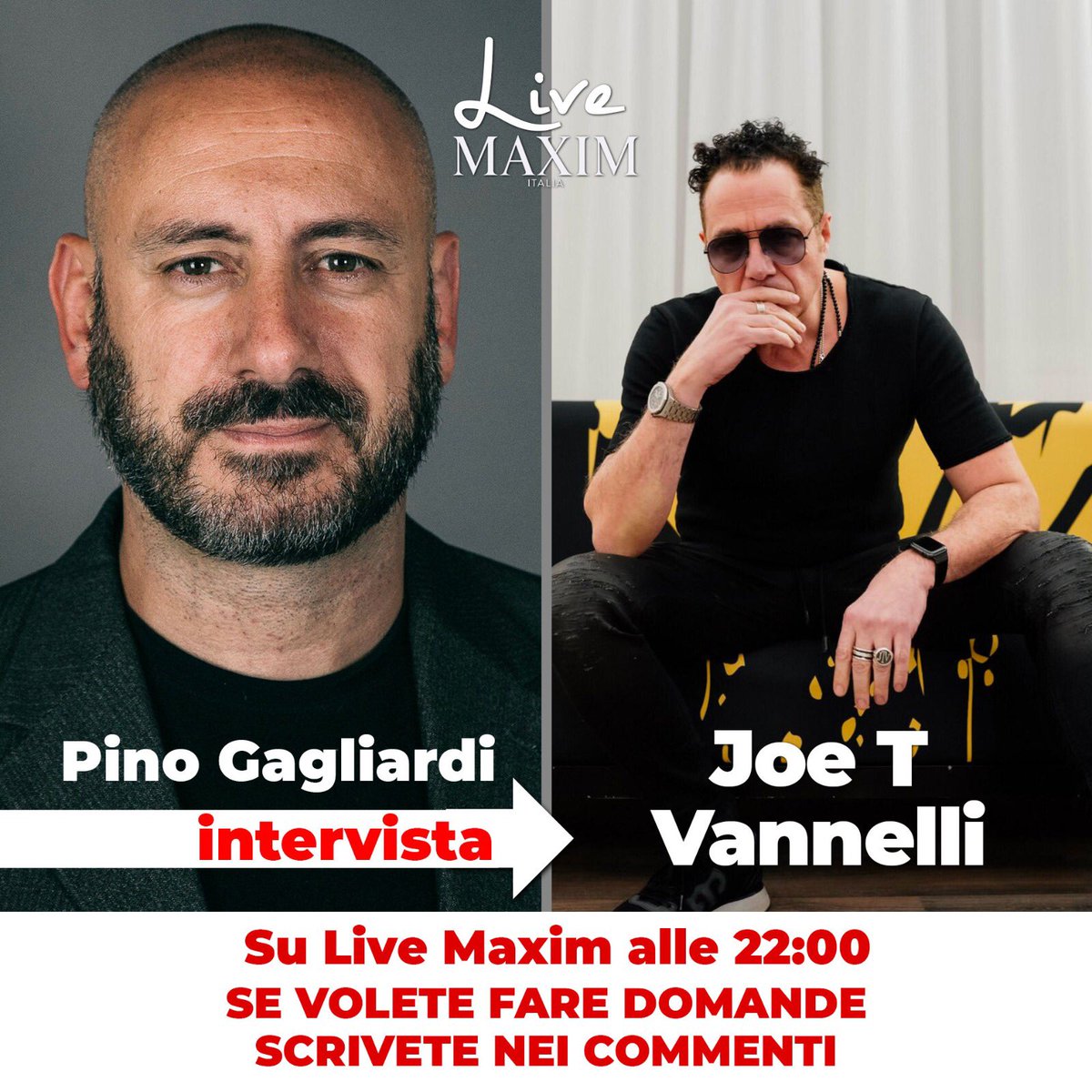 thepinuzz's tweet photo. @joetvannelli sarà ospite questa sera 9 maggio alle 22 di #LiveMaxim sul profilo #instagram di @MaximItalia #iorestoacasa #lafebbredelsabatosera https://t.co/TnseJlPtsy