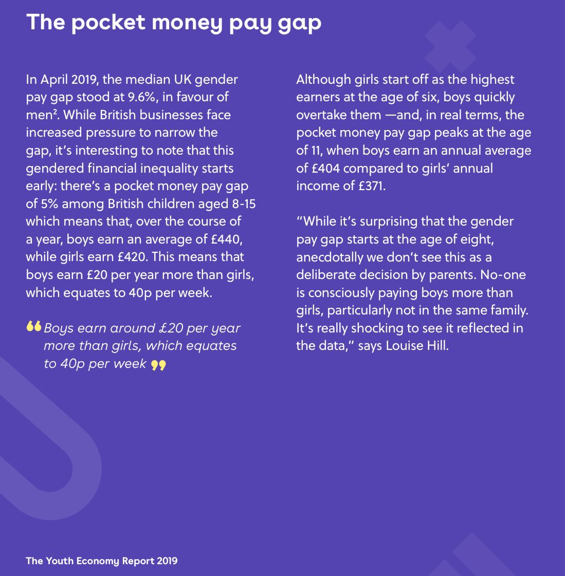 thommeread's tweet photo. The gender pay gap starts at eight years old with pocket money. https://t.co/mQa9OXl0pt