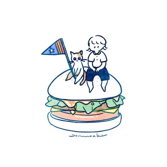 「ハンバーガー 座る」のTwitter画像/イラスト(古い順)