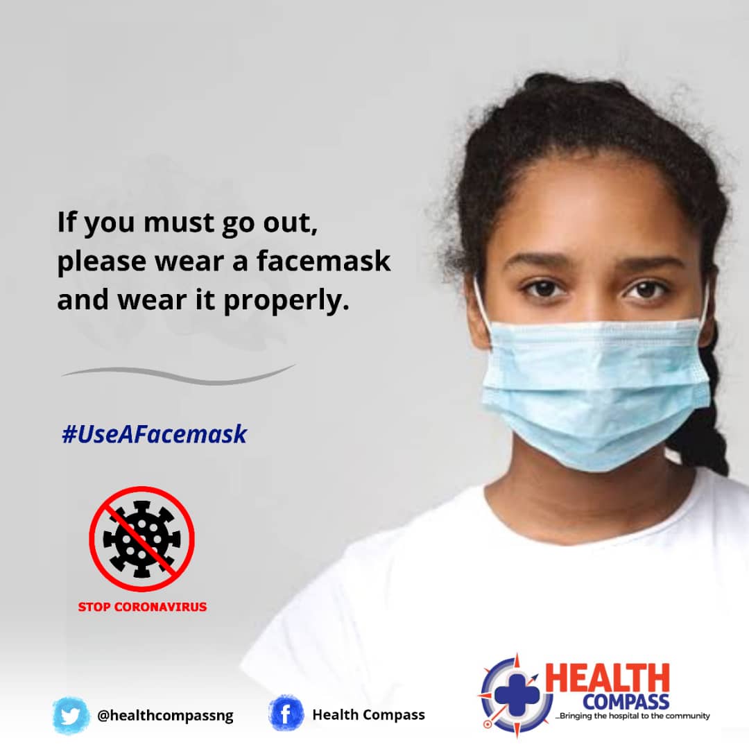healthcompassng's tweet photo. If you must go out, wear a mask, wear it properly.
#MaskUpNigeria
#COVID19Nigeria
#HealthCompass https://t.co/G2Bg7d6CR8