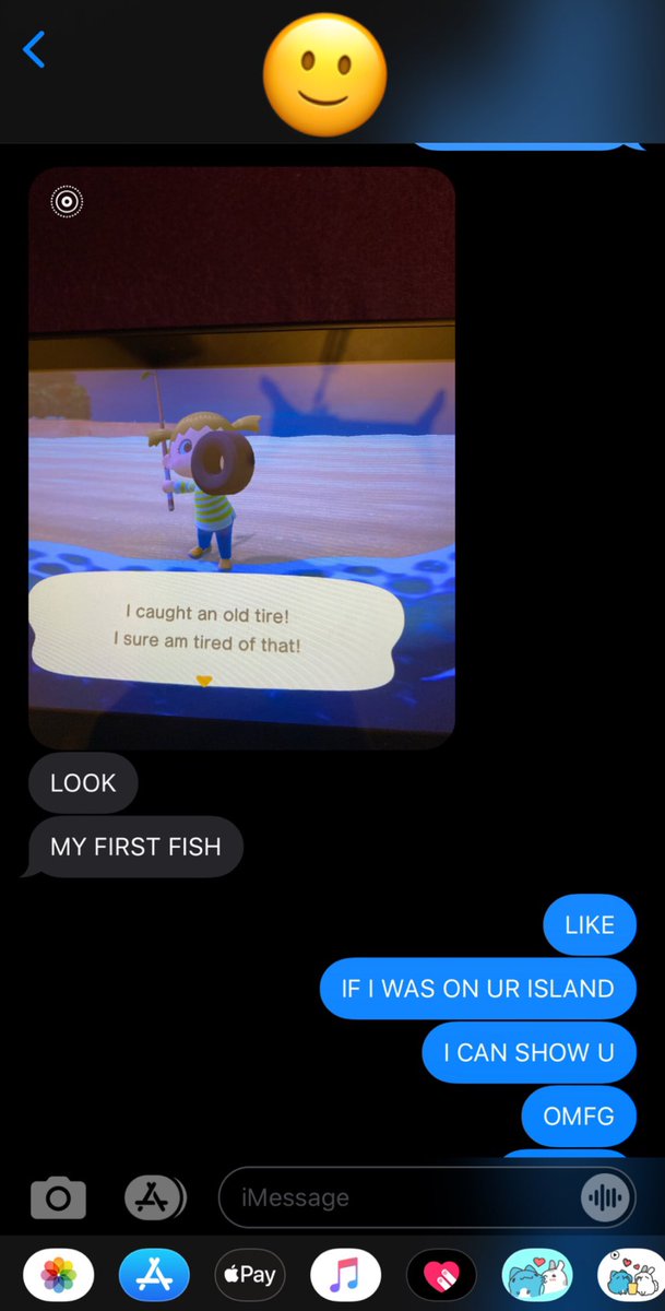 SO ONE OF MY FRIENDS JUST STARTED PLAYING AC (they're an hour in) AND THEY'RE FISHING FOR THE FIRST TIME AND I CANT