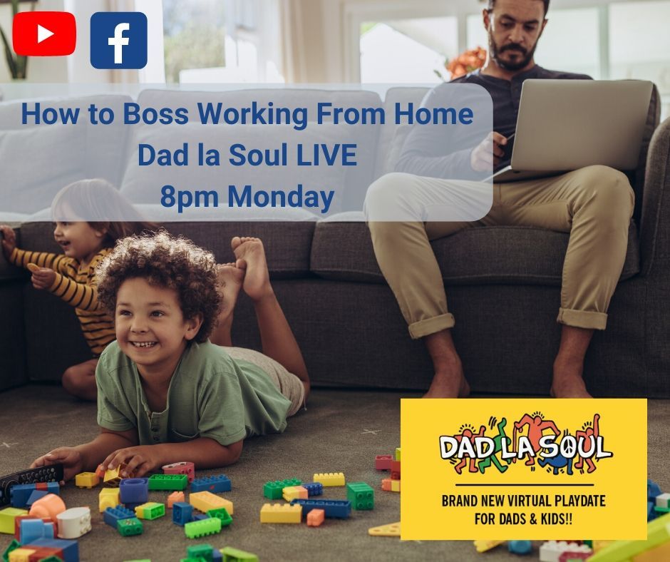 DadLaSoul's tweet photo. No #DadLaSoul playdate this week, but we're LIVE on Facebook and YouTube on Monday night at 8pm, helping you boss #workingfromhome. @Mark_Cropley is joined by Dan Reed, @CareerDadUK, who will provide his top tips for working remotely. https://t.co/ZOJK0YYbrR