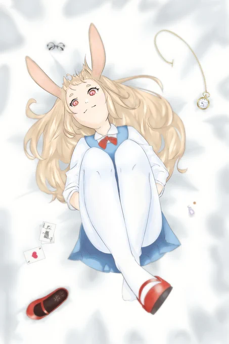 アリスがうさぎだったら #ふしぎの国のアリス #金髪  