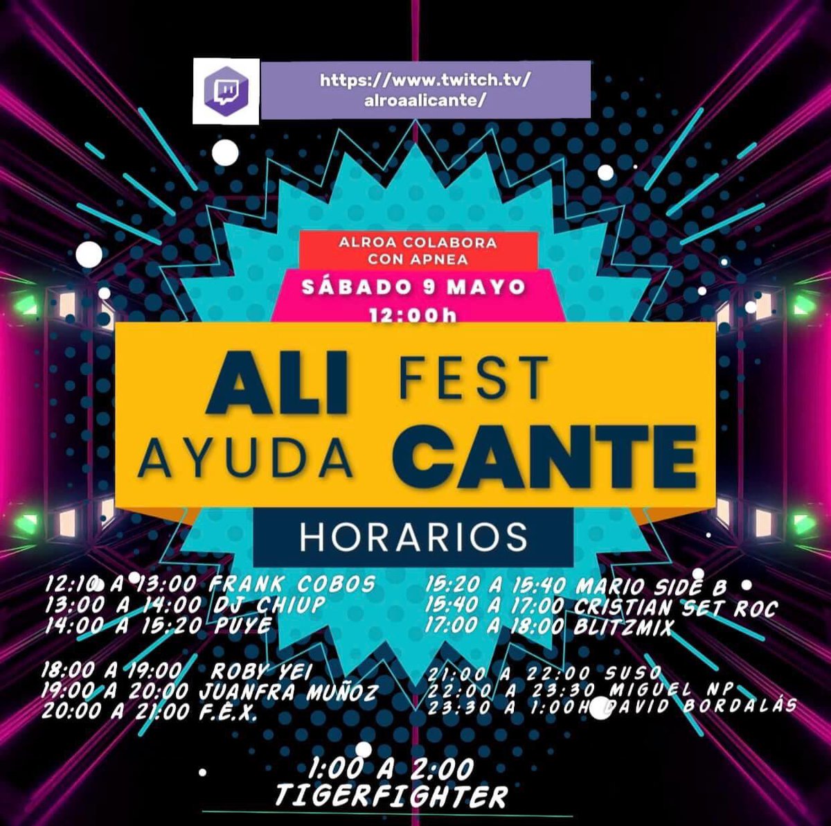 Más iniciativas bonitas! Hoy desde las 12 tenéis sesiones de todos los locales de Alicante que hemos colaborado.
Puye y Mario Side B harán sesiones por Söda desde las 14 a las 15:40h.
#alicante