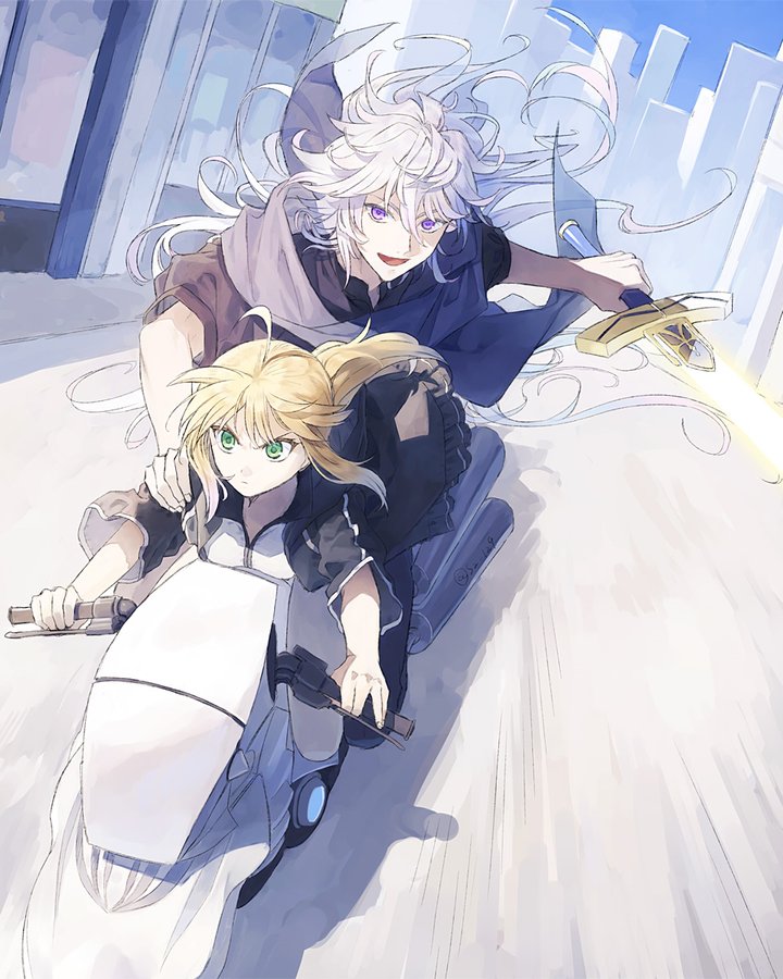 Fgo バイクで襲撃する水着師弟のイラスト