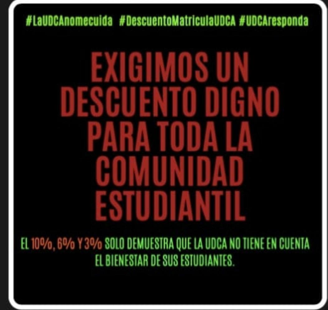lauraaMFC's tweet photo. @SomosUDCA Respeten a sus estudiantes antiguos!! #LaUDCAnomecuida #DescuentoMatriculaUDCA https://t.co/OJBbG6MWaM