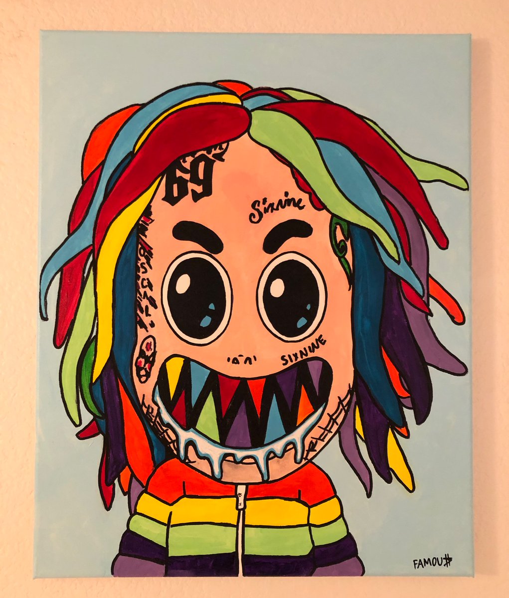 Treyway Rapper Tekashi69 16x20 inch painting #Snitch9 #Tekashi69 #Tekashi #6ix9ine # ...